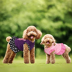 KUTKUT 3 Pieces Dog Cat Girl Dress, Pet Tutu Dress Dot Heart Mesh Puppy Dress Cute Dog Princess Skirt Elegant Pet Summer Apparel Doggie Clothes for Pomeranian, Maltese, Shihtzu etc - kutkutst