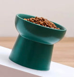 KUTKUT Ceramic Cat Food Or Water Bowl, 2 Pcs Raised Cat Feeder Dishes with Stand, Elevated Pet Food Bowl for Cats and Small Dogs, Stress Free Backflow Prevention & Reduce Neck Burden - kutkut