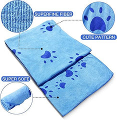 KUTKUT 2Pcs Dog Cat Towel, Looluuloo Microfiber Drying Towels for Dog, Dog Bath Towel, Beach Towel, Absorbent Towel Suitable for Small Medium & Large Dogs (Size: 140cm x 70cm) - kutkutstyle