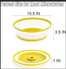 EZYHOME Microwave Splatter Cover, Collapsible and Reusable Food Cover, Ventilated Foldable Microwave Splash Proof Dining Plate Cover, Multi-Purpose Colander Kitchen Gadget Dishwasher-Safe