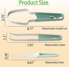 EZYHOME Watermelon Cutter Slicer Tool, 3-in-1 Stainless Steel Watermelon Popsicle Cutter With 6 Forks,Watermelon Knife Fork,Melon and Fruit Slicer,Portable Watermelon Knife Fruit Cutter for Camping