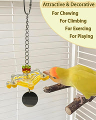 KUTKUT Bird Toys, Conure Rotating Wheel Toy Parakeet Spinning Toys Parrot Rattle Toys Bird Hanging Toys Bird Cage Accessories for Small-Medium Parrots