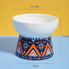 KUTKUT 2 Set Ceramic Small Dogs Food Or Water Bowl, Raised Cat Feeder Dishes with Stand, Elevated Pet Food Bowl for Cats and Small Dogs, Stress Free Backflow Prevention & Anti Vomiting - kutk