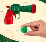 KUTKUT 51Pcs Cat Toy Ball Launcher Gun, Cat Balls Fetch Toy, 50 Pompoms and 1 cat Balls launcher ,Cute Kitten Kitty Toys, Pet Ball Shooter for Training and Playing