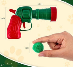 KUTKUT 51Pcs Cat Toy Ball Launcher Gun, Cat Balls Fetch Toy, 50 Pompoms and 1 cat Balls launcher ,Cute Kitten Kitty Toys, Pet Ball Shooter for Training and Playing