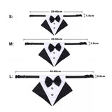 KUTKUT Formal Dog Tux Bandana | Dog Wedding Bandana, Adjustable Dog Bowtie Collar Bandana, Adjustable Neckerchief for Small Dogs & Cats.