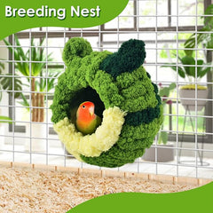 KUTKUT Bird Nest Warm Snuggle Bird Bed Fluffy Bird Sleeping Bed Parrot Nest Hammock Bird Shed Hut House Plush Snuggle Bird Hammock for Parakeets Cockatiels Conures Lovebirds