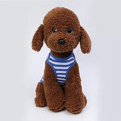 KUTKUT Combo of 2 Stripe Print Pet Vest Breathable Autumn,Spring & Summer Cotton Sleeveless Shirt for Small Dog and Cat (Size: L, Chest Girth 45cm, Neck Girth 32 cm, Back Length 35 cm) - kutk
