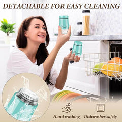 EZYHOME Teal Salt and Pepper Shakers Set, Salt and Pepper Dispenser with Glass Bottom, Cute Salt and Pepper Shakers for Teal Kitchen Decor and Accessories, Easy Filling