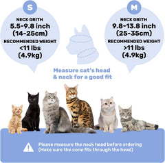 KUTKUT Adjustable Cat Recovery Cone Collar, Lightweight Soft Cat E-Collar Alternative After Spay, Waterproof Comfy Collars to Stop Licking Wound After Surgery, Protective Cone for Kittens/Puppies (Blue)