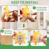 KUTKUT 2PCS Bird Toys for Parakeets, Funny Parrot Spinner Toy Wheel Interactive Parrot Rotate Toy Rattle Cockatiel Toy for Chewing Exercise Bird Cage Entertainment Toy for Budgies Lovebirds