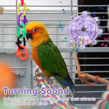 KUTKUT Bird Toys for Parakeets, Parrot Spinner Toy Colorful Parakeet Toys Wheel Puzzle Parrot Toys Interactive Spinning Wheel Rattle & Chew Ball for Cockatiel, Budgerigar,Conure, Lovebirds