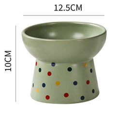 KUTKUT 2Pcs Ceramic Cat Food Or Water Bowl, Raised Cat Feeder Dishes with Stand, Elevated Pet Food Bowl for Cats and Small Dogs, Stress Free Backflow Prevention & Reduce Neck Burden - kutkuts