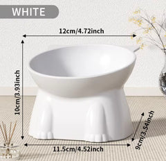KUTKUT Slanted Cat Dog Food Bowl - Anti Vomiting Design, Whisker-Friendly Tilted Angle, Non-Slip Eco-Friendly Pet Dish, Plastic Elevated Cat Bowls Dishes, 15 Degrees Tilted Cat Food Bowl