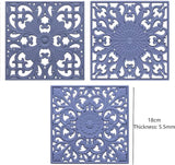 EZYHOME 3Pcs Silicone Trivets for Hot Dishes, Square Trivet Hot Pads for Kitchen Counter, Silicone Trivets for Hot Pots and Pans, Heat Resistant Mat for Quartzs, Kitchen Tabletops Pot Holder (Grey)