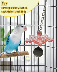 KUTKUT 2PCS Bird Toys for Parakeets Colorful Bird Swivel Wheel Rotating Toys Parrot Chewing Toys Interactive Spinner Rattle Love Bird Toy Bird Cage Accessories for Small Medium Birds