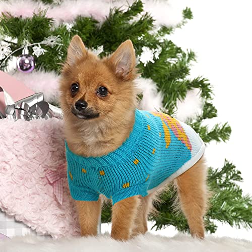 KUTKUT 4 Patterns Small Dog Sweaters Classic Puppy Knitwear Turtleneck Pet Winter Warm Sweaters Cute Pet Winter Knitwear Pet Sweaters for Dog & Cat - kutkutstyle
