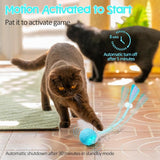 KUTKUT Interactive Cat Toys Ball for Indoor Cats, New Generation Automatic Rechargeable Moving Ball Toy with Elastic Mesh Tail, Chirping & Obstacle Avoidance and Motion Activated