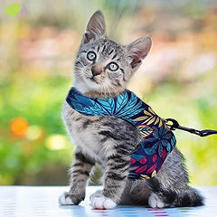 KUTKUT Cat Harness and Leash for Walking Escape Proof Air Mesh Fabric Outdoor Walking Vest with Reflective Strips for Cute Kittens and Small Puppies - kutkutstyle
