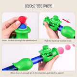 KUTKUT 14Pcs Cat Toy Launcher Gun Cat Pom Balls Low Noise Interactive Cats Ball Launcher Gun 13Pcs Colorful Silent Plush Pom Balls Cat Ball Toys Cat Toy Spinkit Interactive