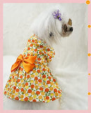 KUTKUT Combo of 3 Pcs Fruit Print Soft Comfortable Cotton Dress For ShihTzu, Lhasa Apso, Bichon etc | Beautiful Cute Backnot Strap Princess Skirt For Small Dogs & Cats - kutkutstyle