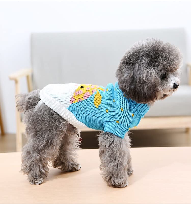 KUTKUT 2 Pcs Small Dogs Sweaters,Winter Warm Turtleneck Knitted Girl Dog Clothes, Cute Knitwear Soft Puppy Pullover Vest Outfits - kutkutstyle