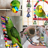 KUTKUT 15 Pcs Bird Parrot Swing Chewing Toys, Wooden Hanging Bell with Hammock Climbing Ladder Colorful Pet Birds Cage Toys for Small Parakeet Cockatiel Conures Finches Macaws Love Birds