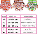 KUTKUT 2 Pcs Female Dog Adjustable Diapers Reusable Washable Super Absorbency Animal Mermaid Dog Nappie Dresses for Dogs in Heat, Period or Excitable Urination, Sanitary Panties - kutkutstyle
