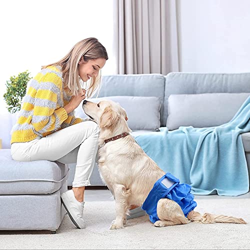 KUTKUT 2 pcs Dog Female Diaper, Ultra Absorbent Reusable Doggie Diapers, Washable Pant for Dog Period Panties Dresses for Dogs in Heat, Period or Excitable Urination - kutkutstyle