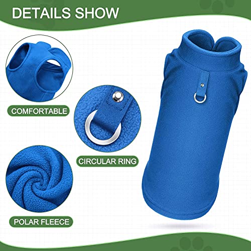 KUTKUT 2Pcs Dog Cats Fleece Vest, Warm Sweater Pullover Dog Turtleneck Coat Dog Winter Jacket with Leash Ring, Fleece Sweaters Clothes for Maltese, Shihtzu etc - kutkutstyle