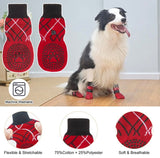 KUTKUT Dog Socks to Prevent Licking Paws, Double-Sided Non-Slip Dog Socks for Hardwood Floors Anti Slip Paw Protector with Elastic Reflective Straps for Small Medium, Large, Senior Dogs