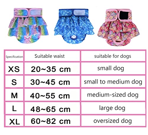 KUTKUT 2 Pcs Female Dog Adjustable Diapers Washable Reusable Super Absorbency Leak-Proof Dog Nappie Dresses for Dogs in Heat, Period or Excitable Urination, Sanitary Panties Dress - kutkutsty