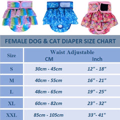 KUTKUT Female Dog Adjustable Diapers Washable Reusable Super Absorbency Leak-Proof Jungle Pattern Dog Nappie for Dogs in Heat, Period or Excitable Urination, Sanitary Panties (Green)