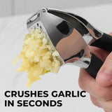 EZYHOME Garlic Press, Comfort Grip Garlic Press - Garlic Mincer Tool - Garlic Crusher - Garlic Press Mincer Rust Proof, with Soft Ergonomic Handle