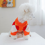 KUTKUT Orange Plaid Pattern Knit Jumper Small Dog Cat Warm Coat, Winter Pullover Pet Clothes, Designer Small Dog Cat Cold Weather Sweater