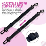 KUTKUT Dog Car Seat Belt, Retractable Dog Car Harness Adjustable Dog Seat Belt for Vehicle Nylon Pet Safety Seat Belts Heavy Duty & Elastic (Purple)