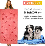 KUTKUT Pack of 2 Dog Cat Towel, Looluuloo Microfiber Drying Towels for Dog, Dog Bath Towel, Beach Towel, Absorbent Towel Suitable for Small Medium & Large Dogs (Size: 140cm x 70cm) - kutkutst