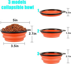 KUTKUT Silicone Collapsible Dog Bowl,Portable and Foldable Pet Travel Bowls Collapsable Dog Water Feeding Bowls Dish for Dogs Cats and Small Animals, with Lids (Small, Red)