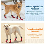 KUTKUT Dog Socks to Prevent Licking Paws, Double-Sided Non-Slip Dog Socks for Hardwood Floors Anti Slip Paw Protector with Elastic Reflective Straps for Small Medium, Large, Senior Dogs