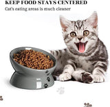 KUTKUT Set of 2 Pcs Elevated Cat and Small Dog Food and Water Bowl Set, Tilted Elevated Cat Food Bowls No Spill, Ceramic Cat Food Feeder Bowl Collection, Pet Bowl for Flat-Faced Cats and Small Dogs