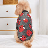 KUTKUT Small Dogs Puppy Cats Warm Clothes, Cute Bee Pattern Breathable Round Neck Flannel Fleece Pullover, Winter Shirt for Yorkii, Maltese, Mini Pom Small Dogs