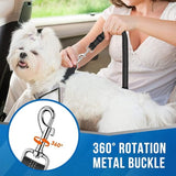 KUTKUT Double Dog Seat Belt, Dual Pet Car Headrest Restraint Safety Seatbelt No Tangle Dog Leash Duty Adjust Elastic Bungee Lead Splitter Connect Harness in Vehicle Travel for 2 Dogs (Black)