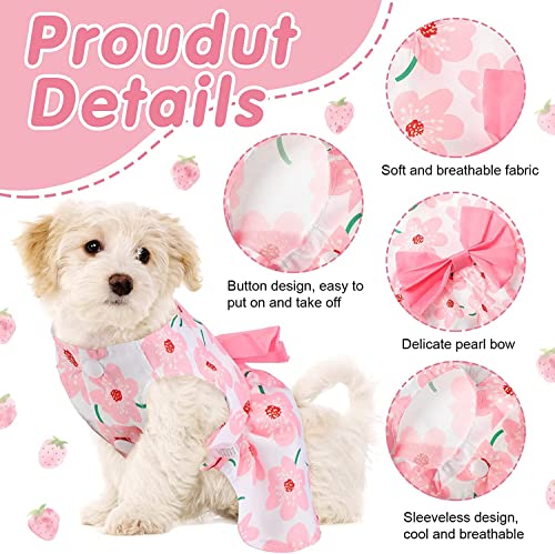 KUTKUT Combo of 2 Pcs Cute Small Pet Dress with Lovely Bow Pet Apparel Dog Clothes for Dogs & Cats | Puppy Summer Dress Birthday Pet Apparel Dress - kutkutstyle