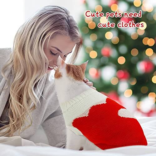 KUTKUT 2 Pack Small Dogs Sweaters, Winter Warm Turtleneck Knitted Girl Dog Clothes,Cute Knitwear Soft Puppy Pullover Vest Outfits - kutkutstyle