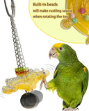 KUTKUT Bird Toys for Parakeets Colorful Bird Swivel Wheel Rotating Toys Bird Parrot Chewing Toys Interactive Spinner Rattle Parrot Toy Bird Cage Accessories for Small Medium Parrots Lovebirds
