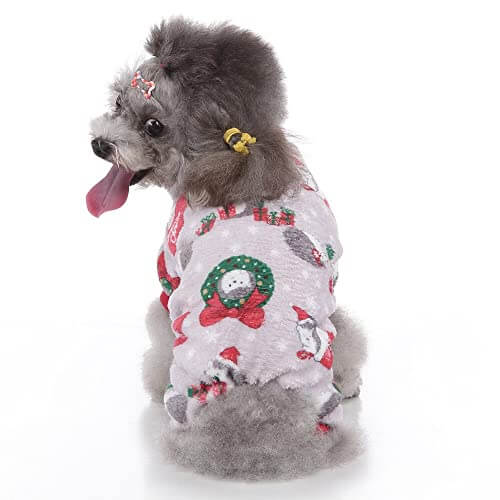 KUTKUT 2 Pack Dog Pajamas for Small Dog Boy Girl Fleece Puppy pjs Jammies 4 Leg Dog Clothes for Maltese, Shihtzu Winter Warm Onesies Jumpsuit Clothing for Pet Dogs Male Female - kutkutstyle