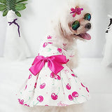 KUTKUT Lovely Floral Small Pet Frock | Summer Clothing for Shihtzu,Pug,Pomeranian Wedding Dress  Pack of 2 (Oranges & Cherries)) - kutkutstyle