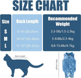 KUTKUT Cat Recovery Suit for Male & Female Surgical Post Surgery Onesie Tie Dye Cats Clothes Neuter Licking Protective Diapers Outfit Cover Kitten Spay Collar Alternative (BLUE)