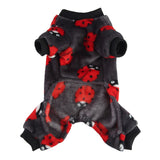 KUTKUT Dog Pajamas Coat Cat PJSJumpsuit Soft Velvet Doggie Jumpers Onesies Jammies Fleece Cat Apparel Pet Clothes Warm Flannel Cold Weather Puppy Small Dogs Rompers (CuteBees)