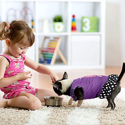 KUTKUT 2 Pieces Dog Cat Girl Dresses, Cute Girl Female Dog Dress Mommy Puppy Shirt Skirt Doggie Dresses Pet Summer Clothes Apparel for Yorkii, Maltese etc Dogs and Cats - kutkutstyle